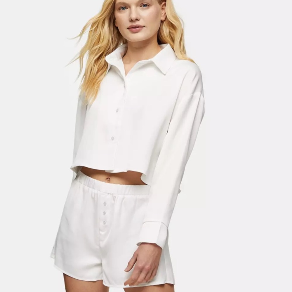Topshop white pajama set size S